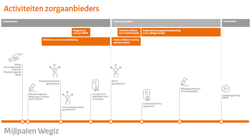 Stappen en activiteiten onder de Wegiz voor zorgaanbieders